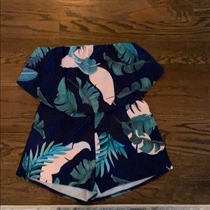 Off the shoulder floral romper